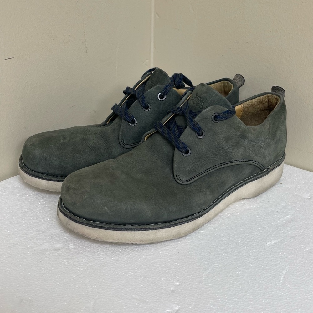 Samual Hubbard Size 10 Men Gray Green Nu Buck Dress Casual Oxfords Vibram Soles